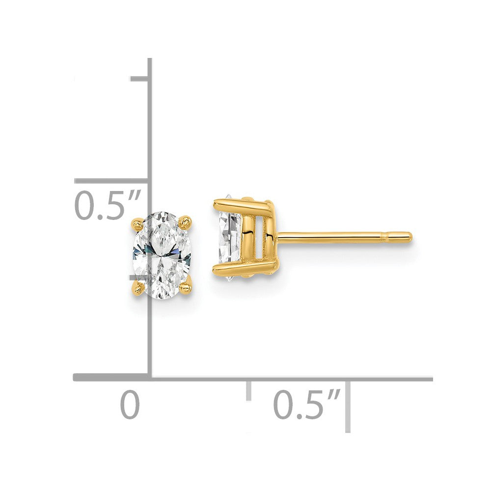 14k 2/3 carat total weight Oval VS/SI GH Lab Grown Diamond Stud Post Earrings