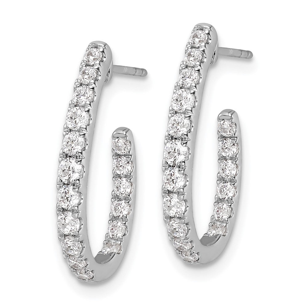 14K White Gold Lab Grown Diamond VS/SI FGH In and Out J-Hoop Earring