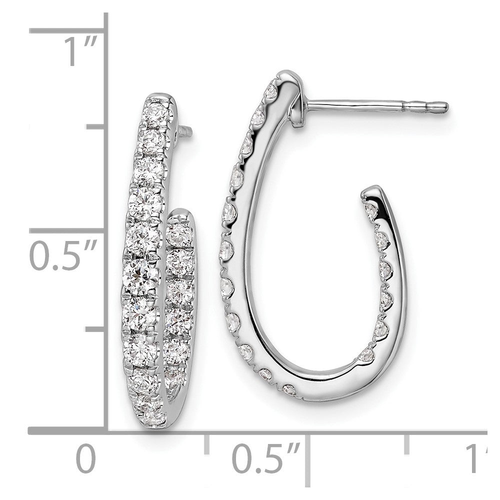 14K White Gold Lab Grown Diamond VS/SI FGH In and Out J-Hoop Earring