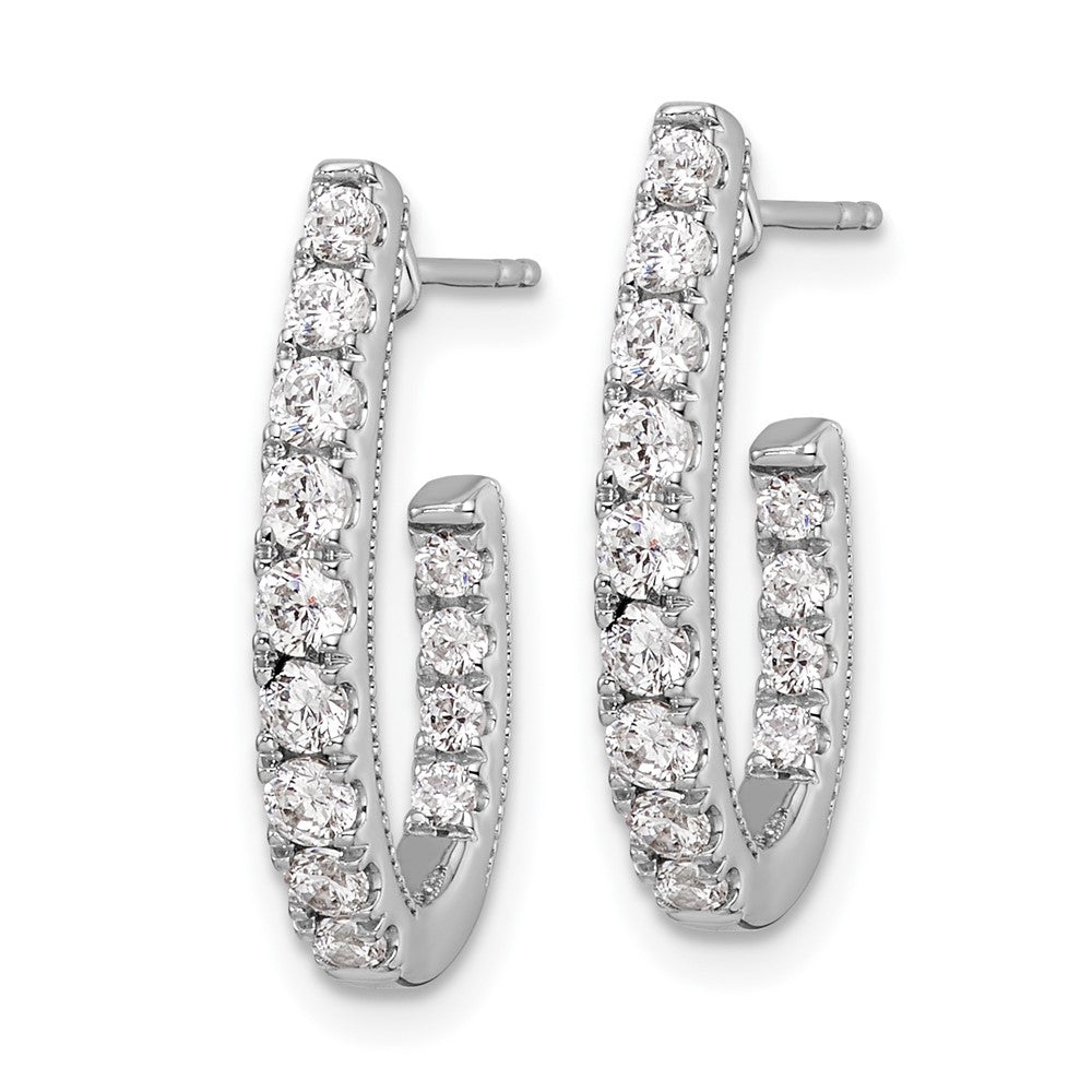 14K White Gold Lab Grown Diamond VS/SI FGH In and Out J-Hoop Earring