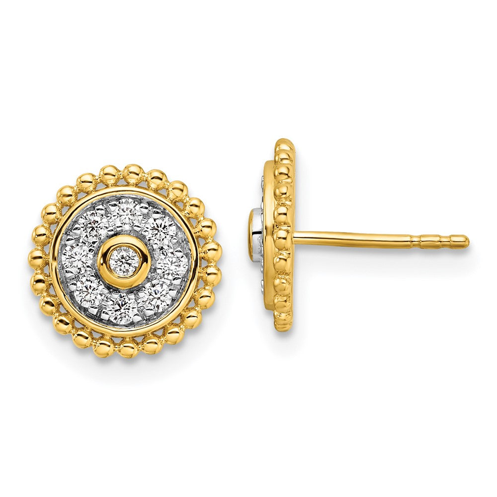 14K Lab Grown Diamond VS/SI FGH Circle Post Earrings