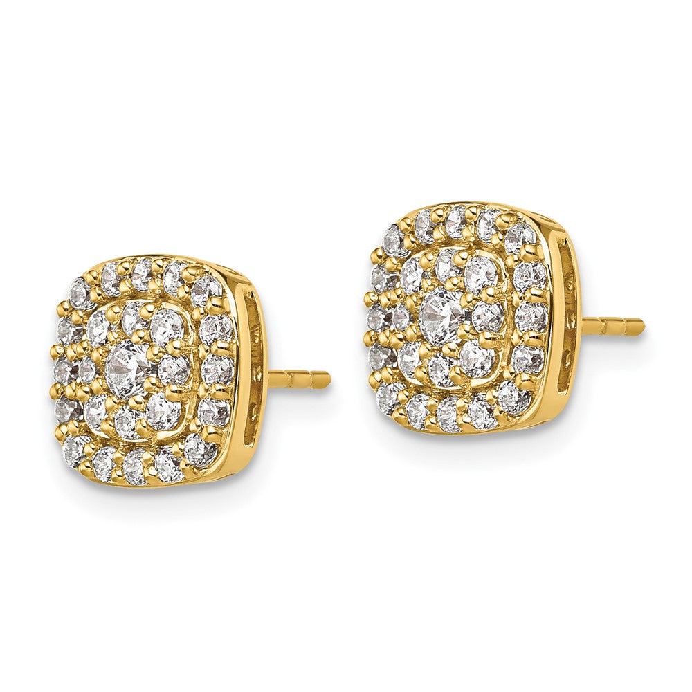 14K Lab Grown Diamond VS/SI FGH Squared Halo Post Earrings