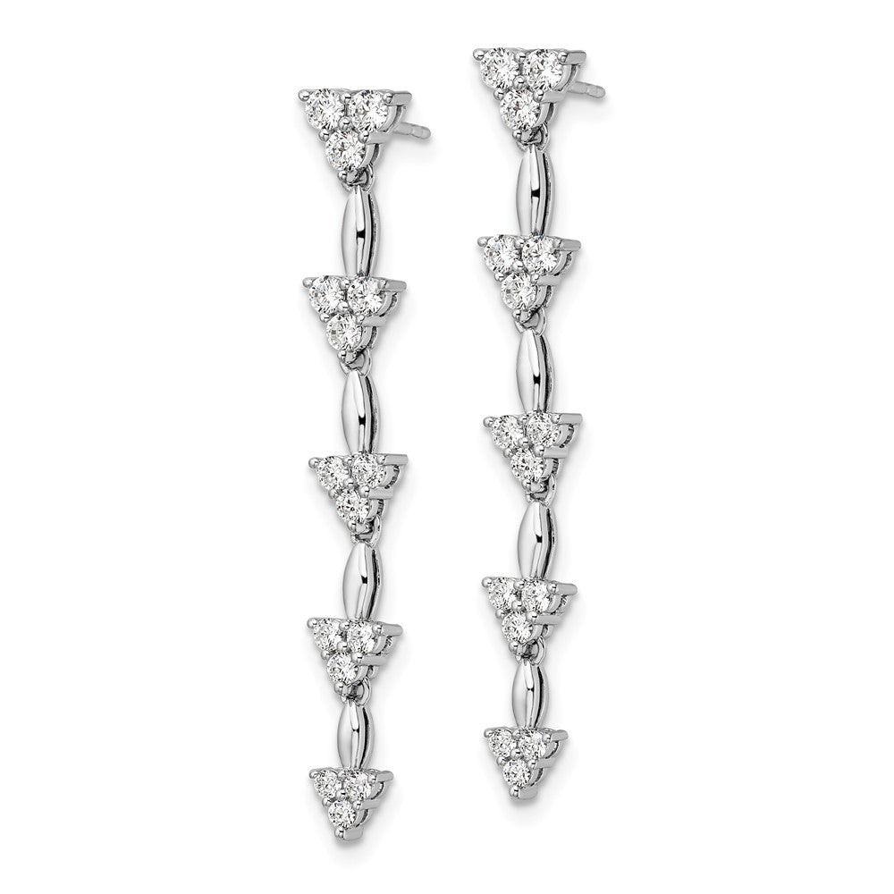 14K White Gold Lab Grown Diamond VS/SI FGH Marquise Cluster Dangle E