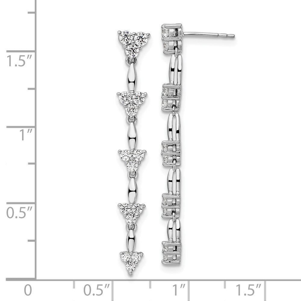 14K White Gold Lab Grown Diamond VS/SI FGH Marquise Cluster Dangle E