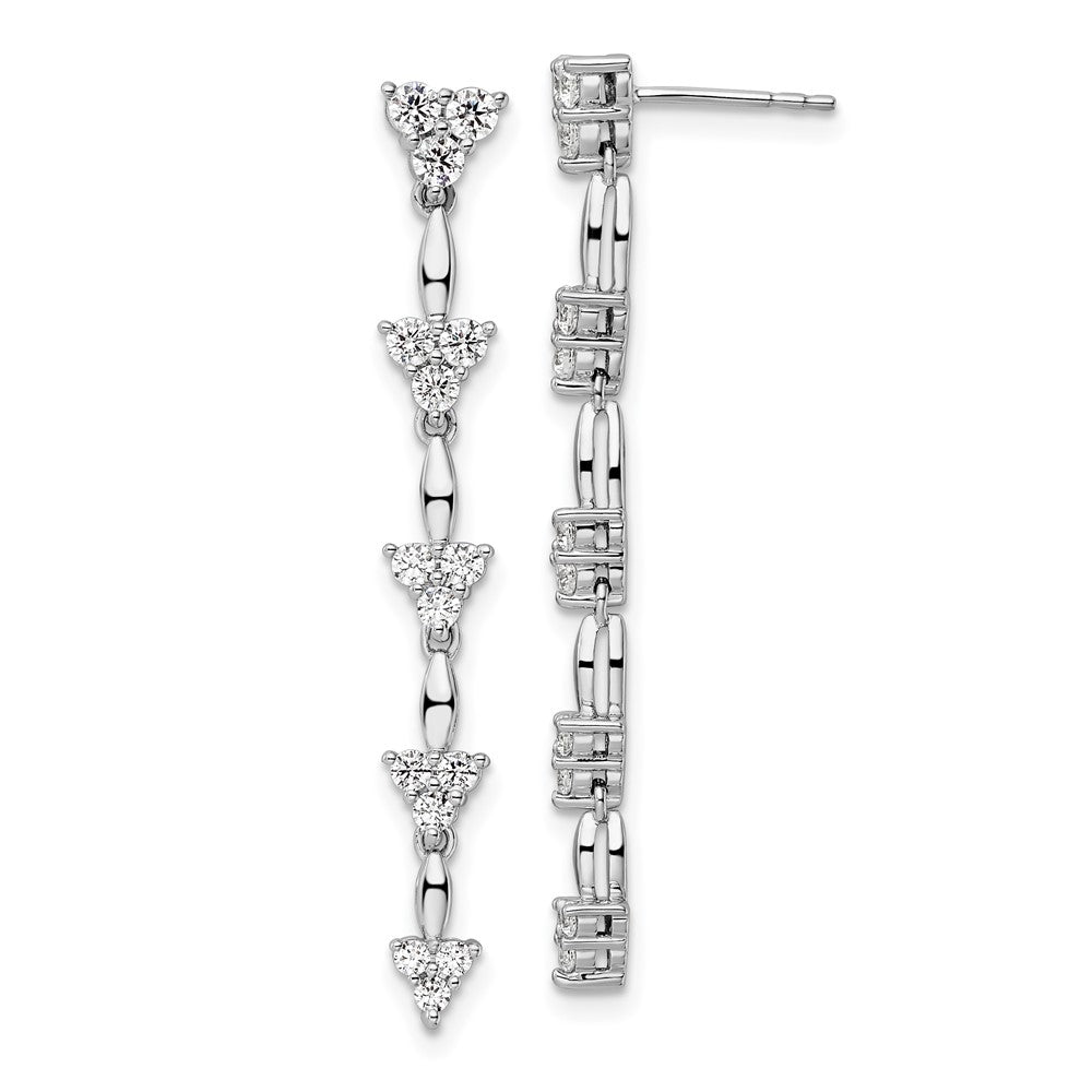 14K White Gold Lab Grown Diamond VS/SI FGH Marquise Cluster Dangle E