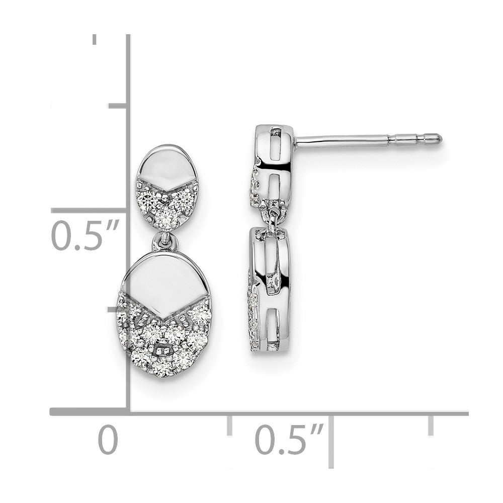 14K White Gold Lab Grown Diamond VS/SI FGH Dangle Post Earrings