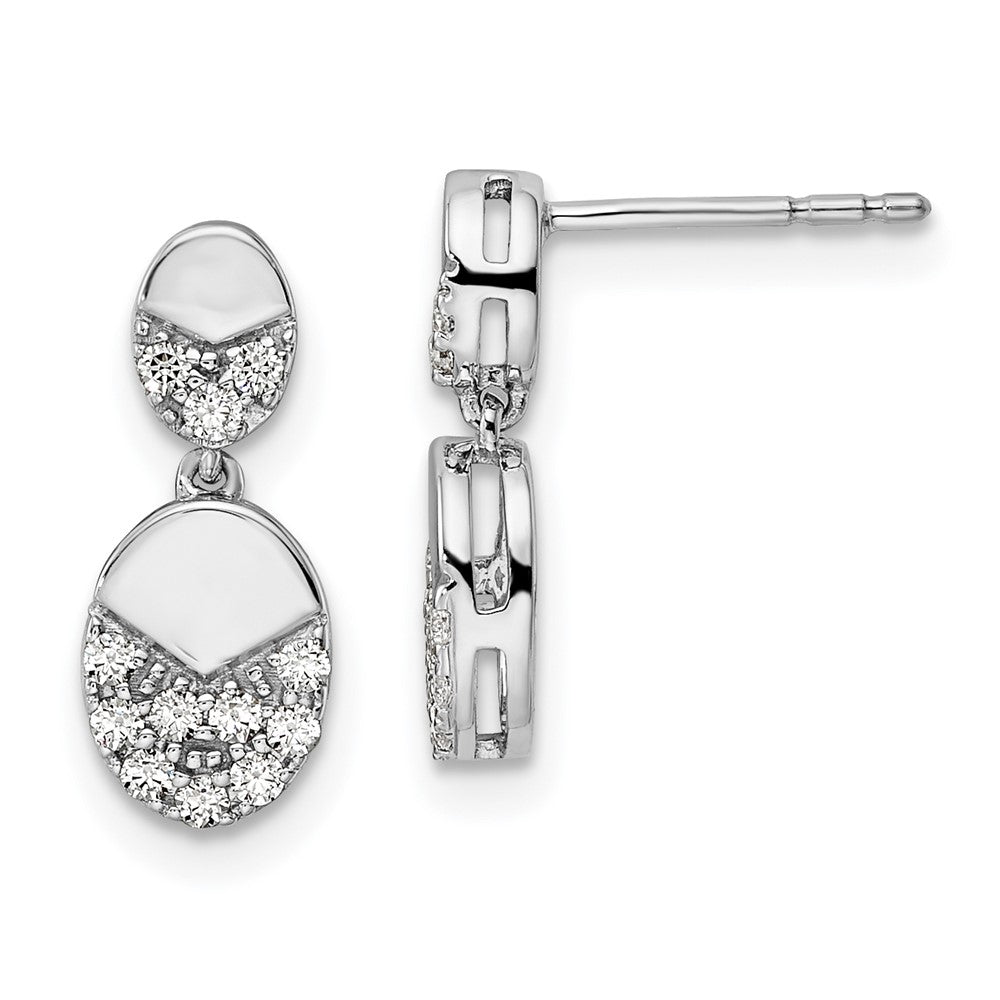 14K White Gold Lab Grown Diamond VS/SI FGH Dangle Post Earrings