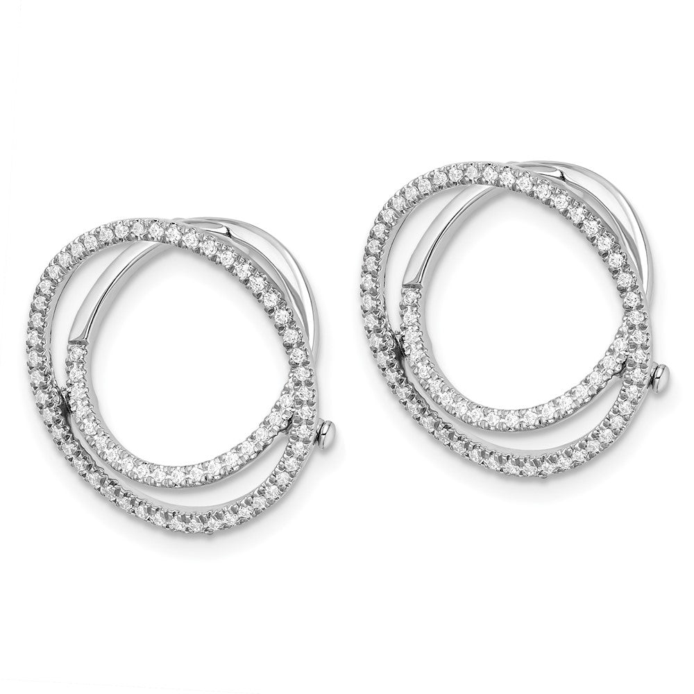 14K White Gold Lab Grown VS/SI FGH Dia Circle Fashion Hinged Earrings