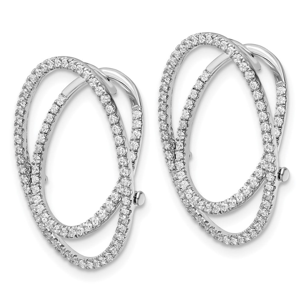 14K White Gold Lab Grown VS/SI FGH Dia Oval Fashion Hinged Earrings