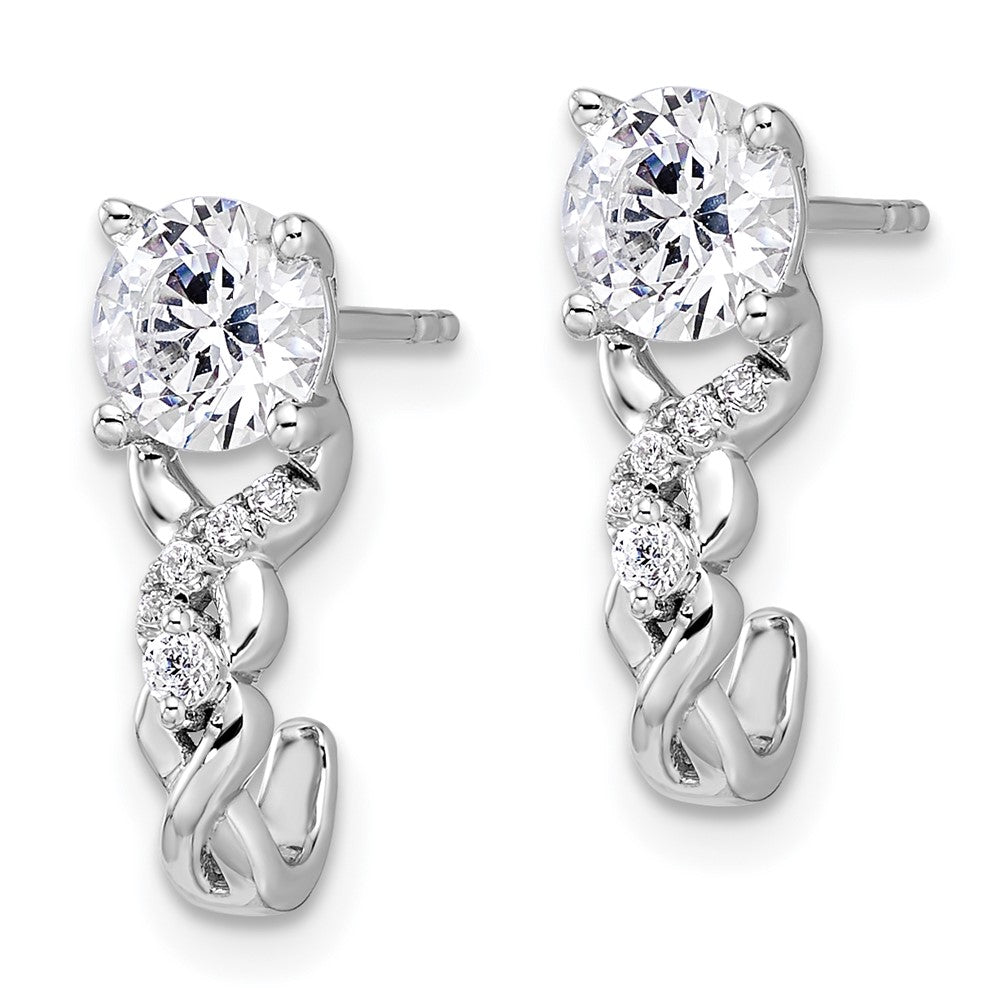 14K White Gold Lab Grown VS/SI FGH Dia Post Fashion Earrings