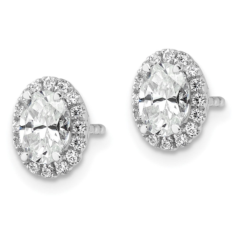 14K White Gold Lab Grown VS/SI FGH Dia Halo Stud Earrings