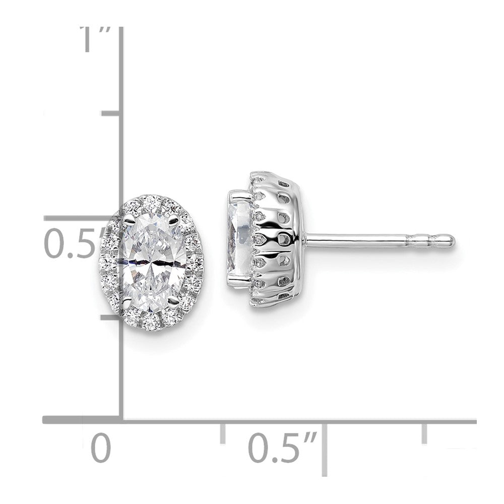 14K White Gold Lab Grown VS/SI FGH Dia Halo Stud Earrings