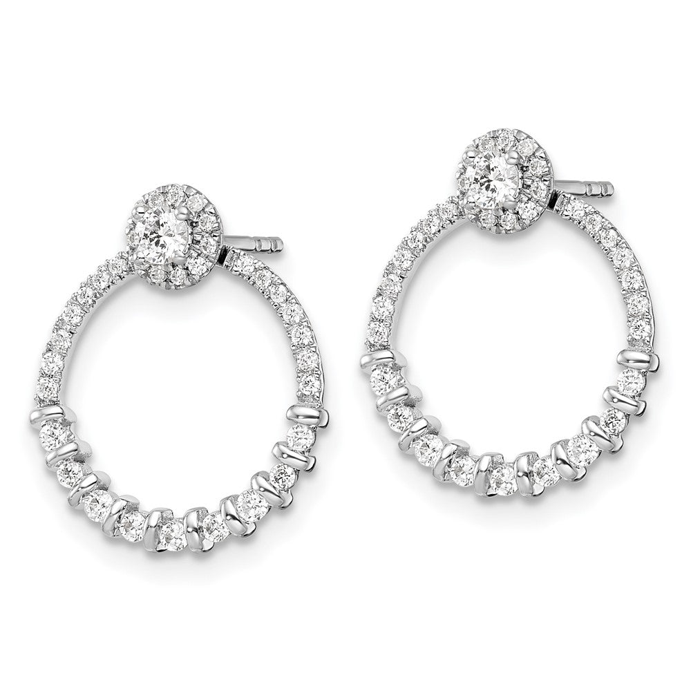 14K White Gold Lab Grown VS/SI FGH Dia Circle Jacket and Post Earrings