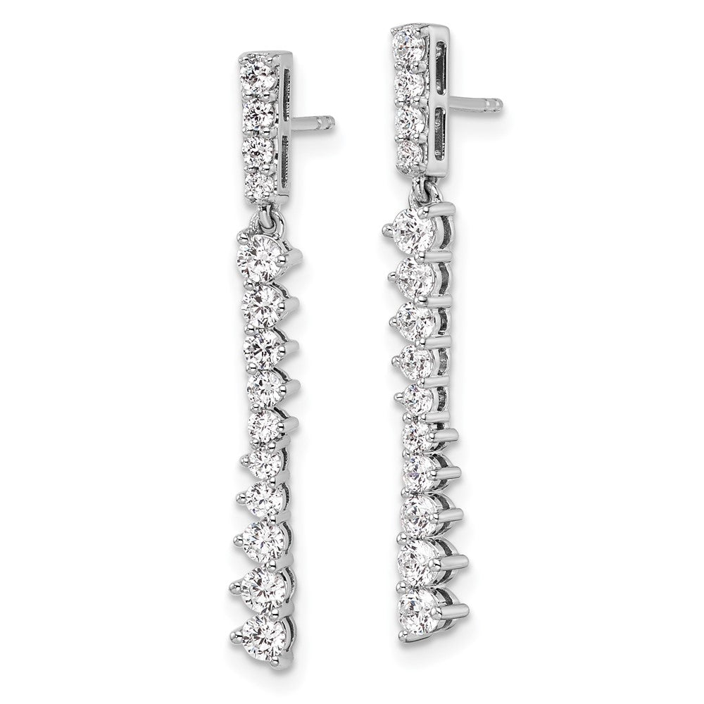 14K White Gold Lab Grown VS/SI FGH Dia Post Dangle Earrings