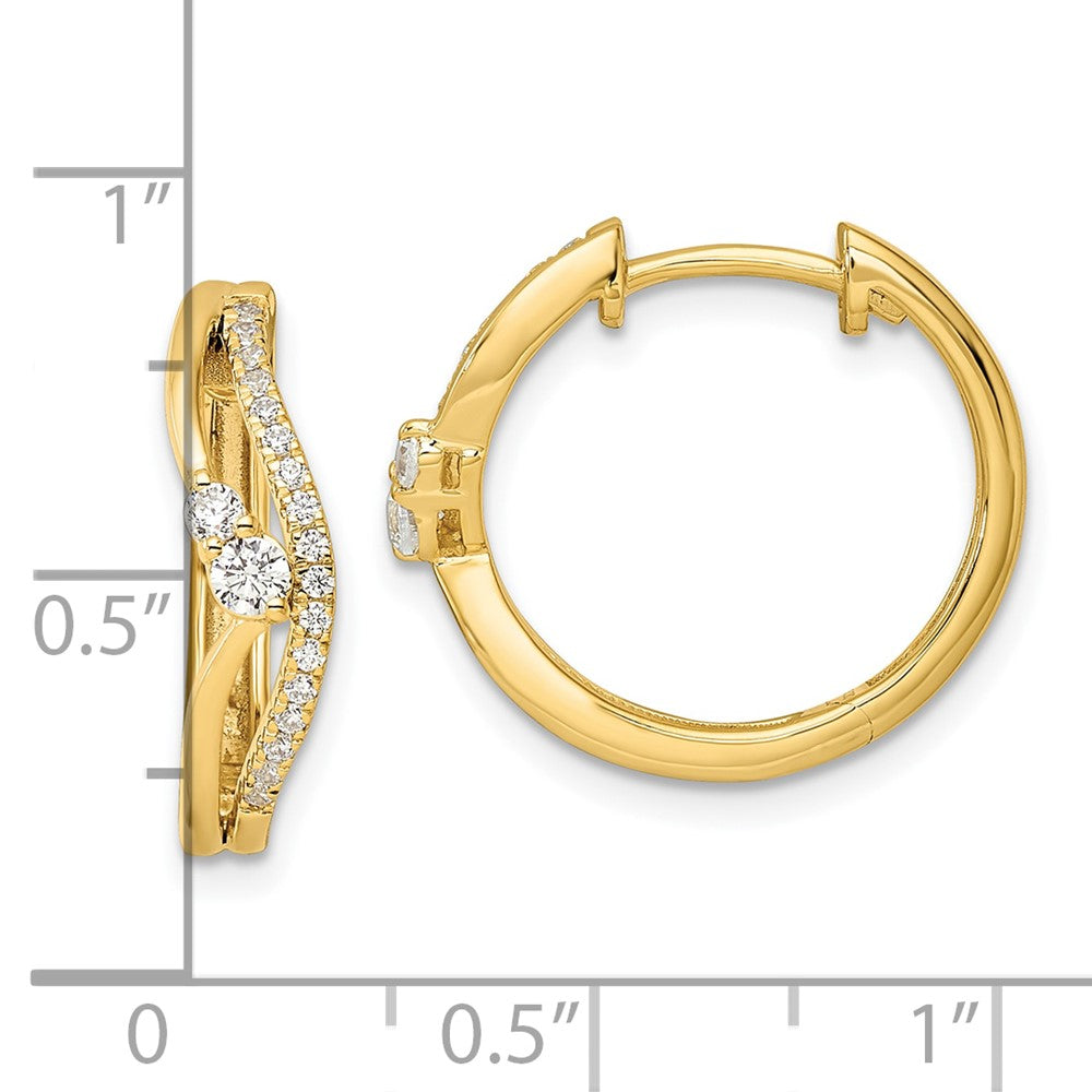 14K Lab Grown VS/SI FGH Dia Hinged Hoop Earrings