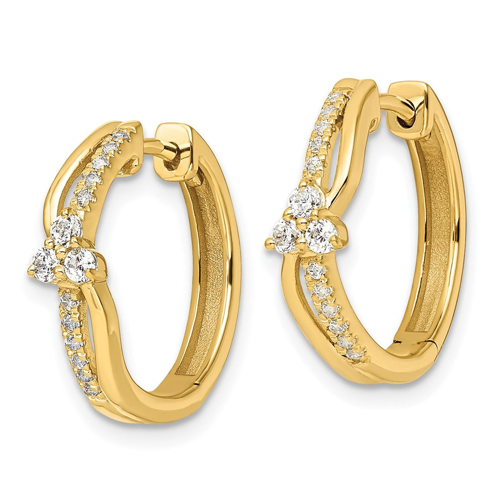 14K Lab Grown VS/SI FGH Dia Hinged Hoop Earrings