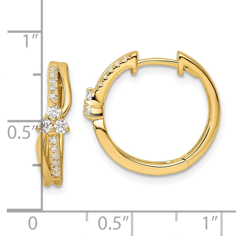 14K Lab Grown VS/SI FGH Dia Hinged Hoop Earrings