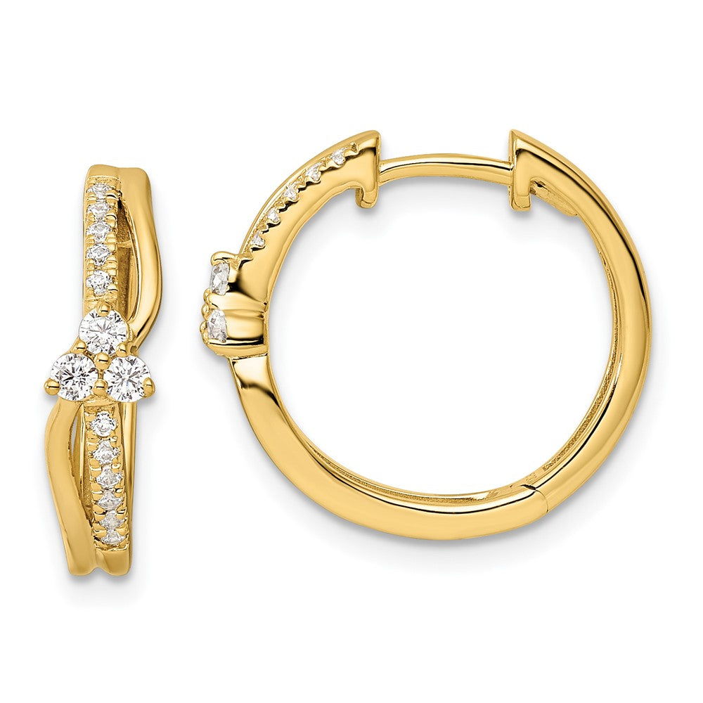 14K Lab Grown VS/SI FGH Dia Hinged Hoop Earrings