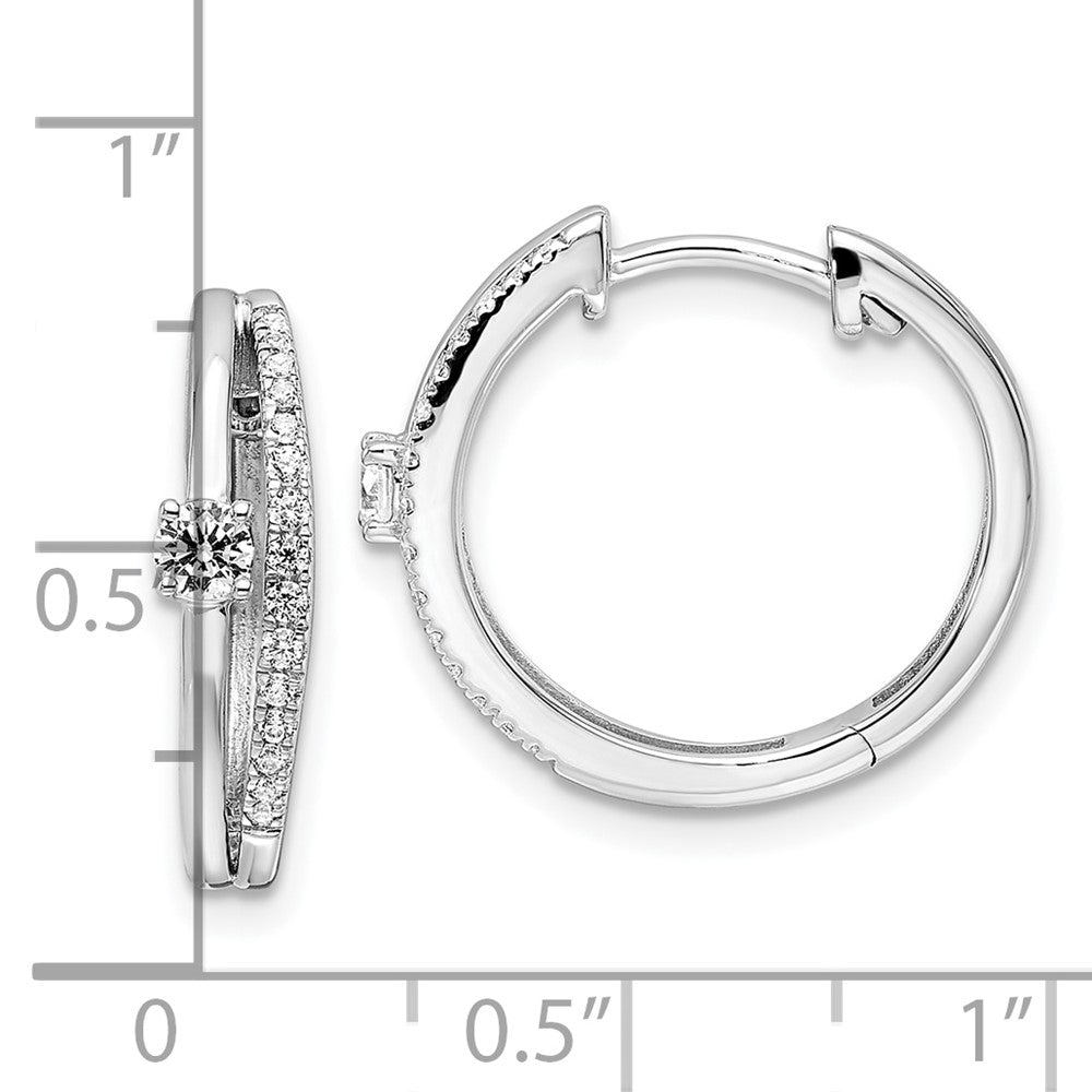 14K White Gold Lab Grown VS/SI FGH Dia Hinged Hoop Earrings