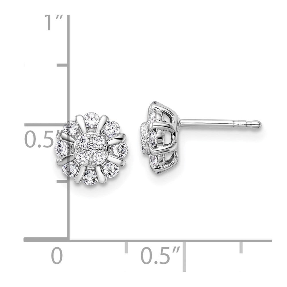 14K White Gold Lab Grown VS/SI FGH Dia Halo Post Earrings