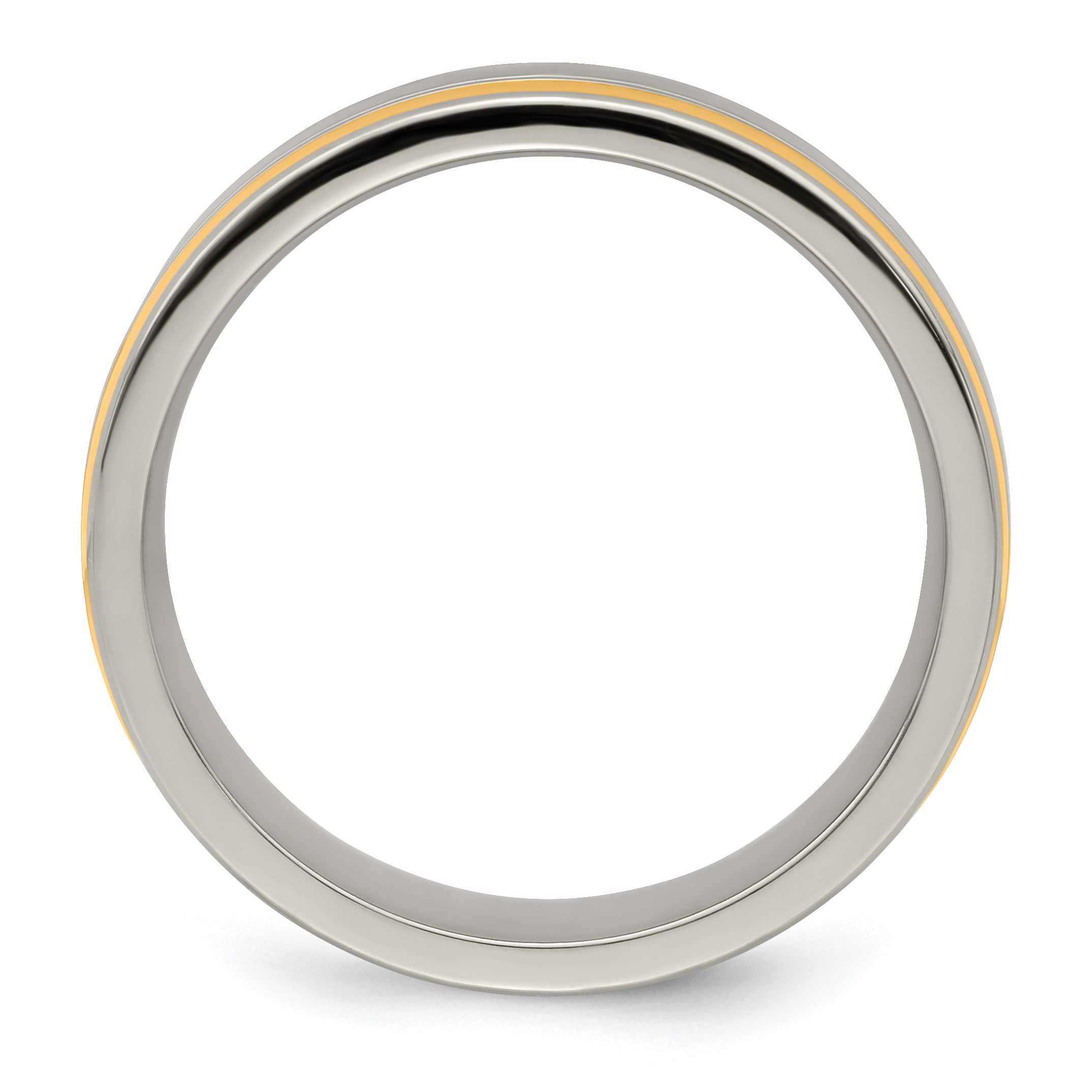 Edward Mirell Titanium & 14K Edge Polished 6mm Band EMR201