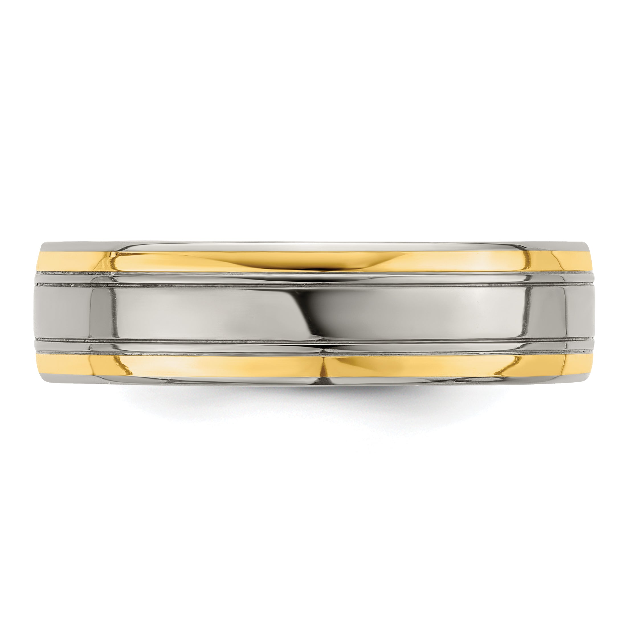 Edward Mirell Titanium & 14K Edge Polished 6mm Band EMR201