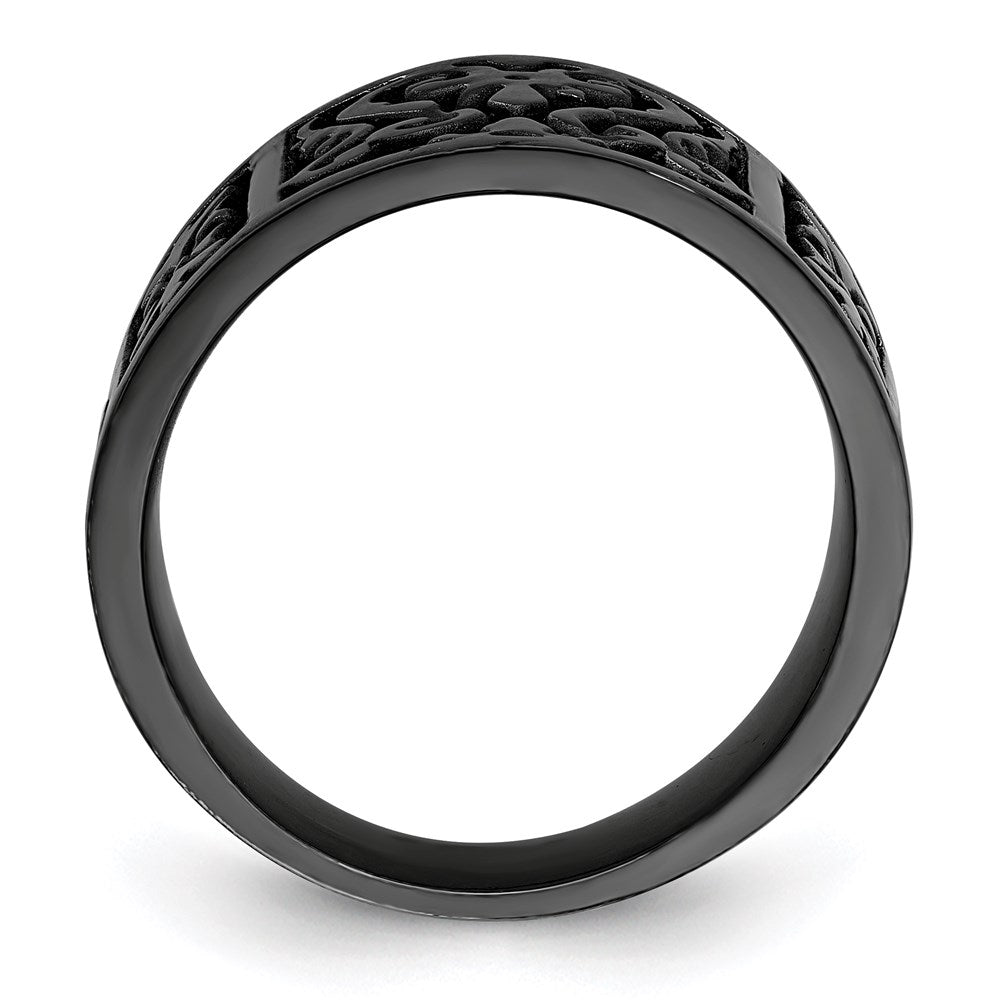 Edward Mirell Black Ti Flat Casted Design 14mm Ring