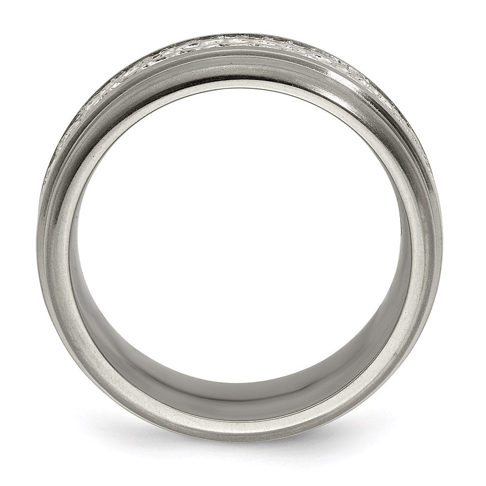 Edward Mirell Titanium&Sterling Silver Brushed&Polished 9mm Ring