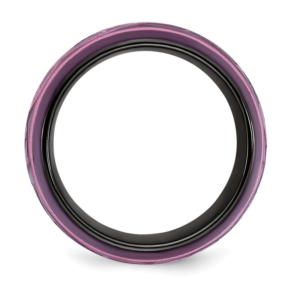 Edward Mirell Black Ti Anodized Pink Domed 16mm Band