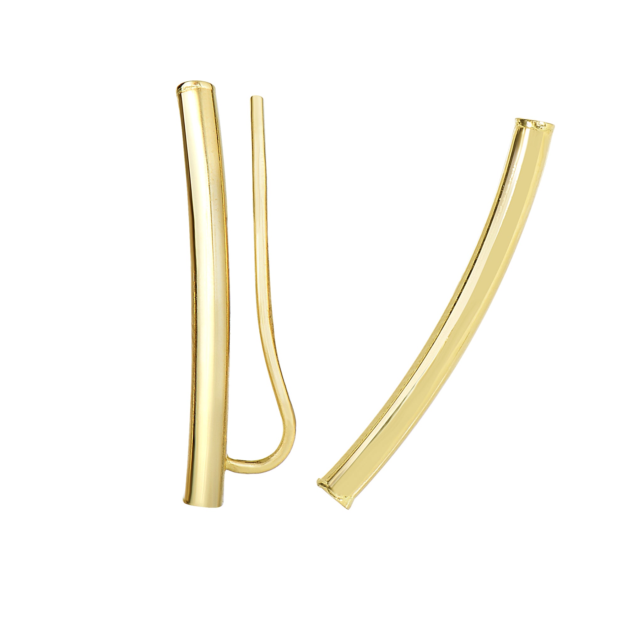 14K Yellow Gold Polished Bar Ear Climber