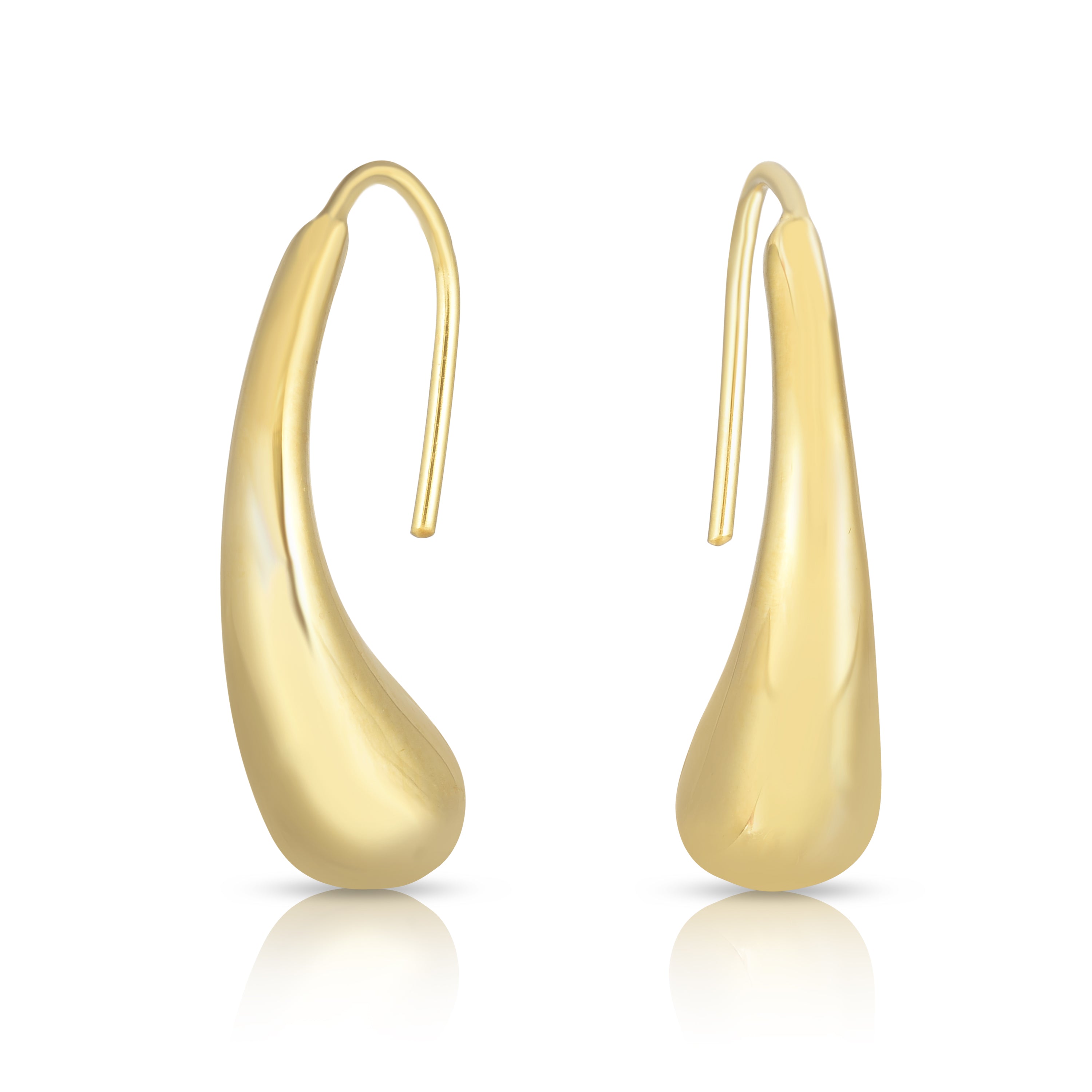 14K Yellow Gold Polished Graduated Drop Earring