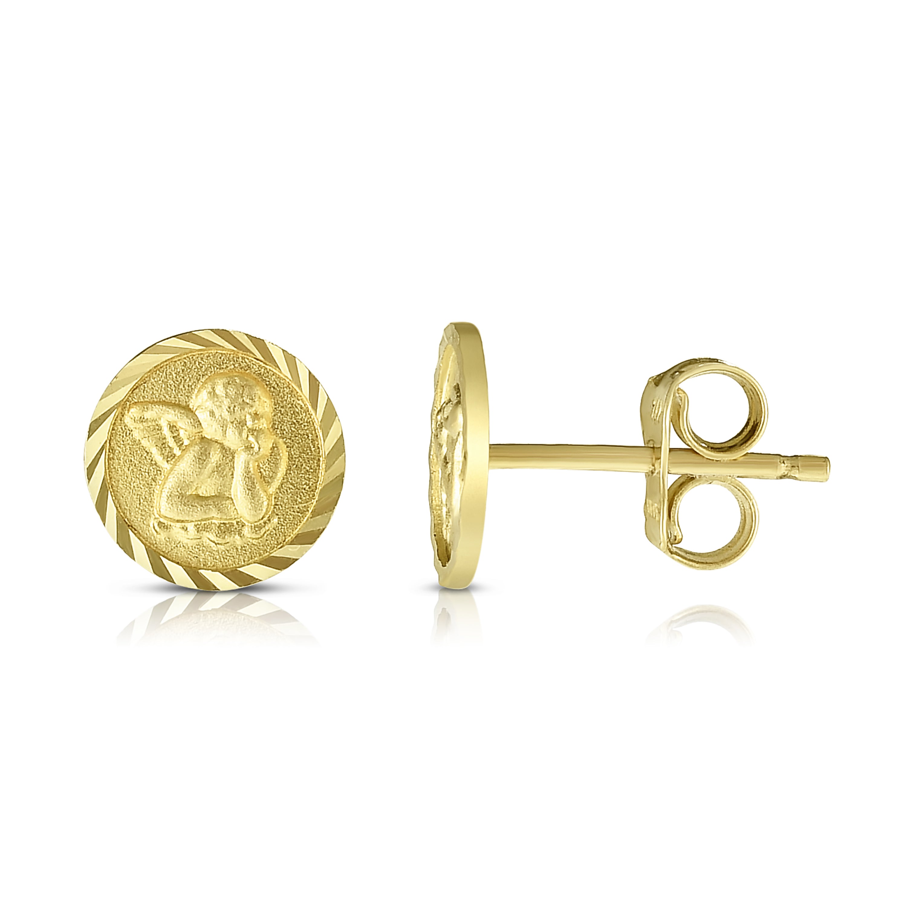 14K Yellow Gold Angel Stud Earring