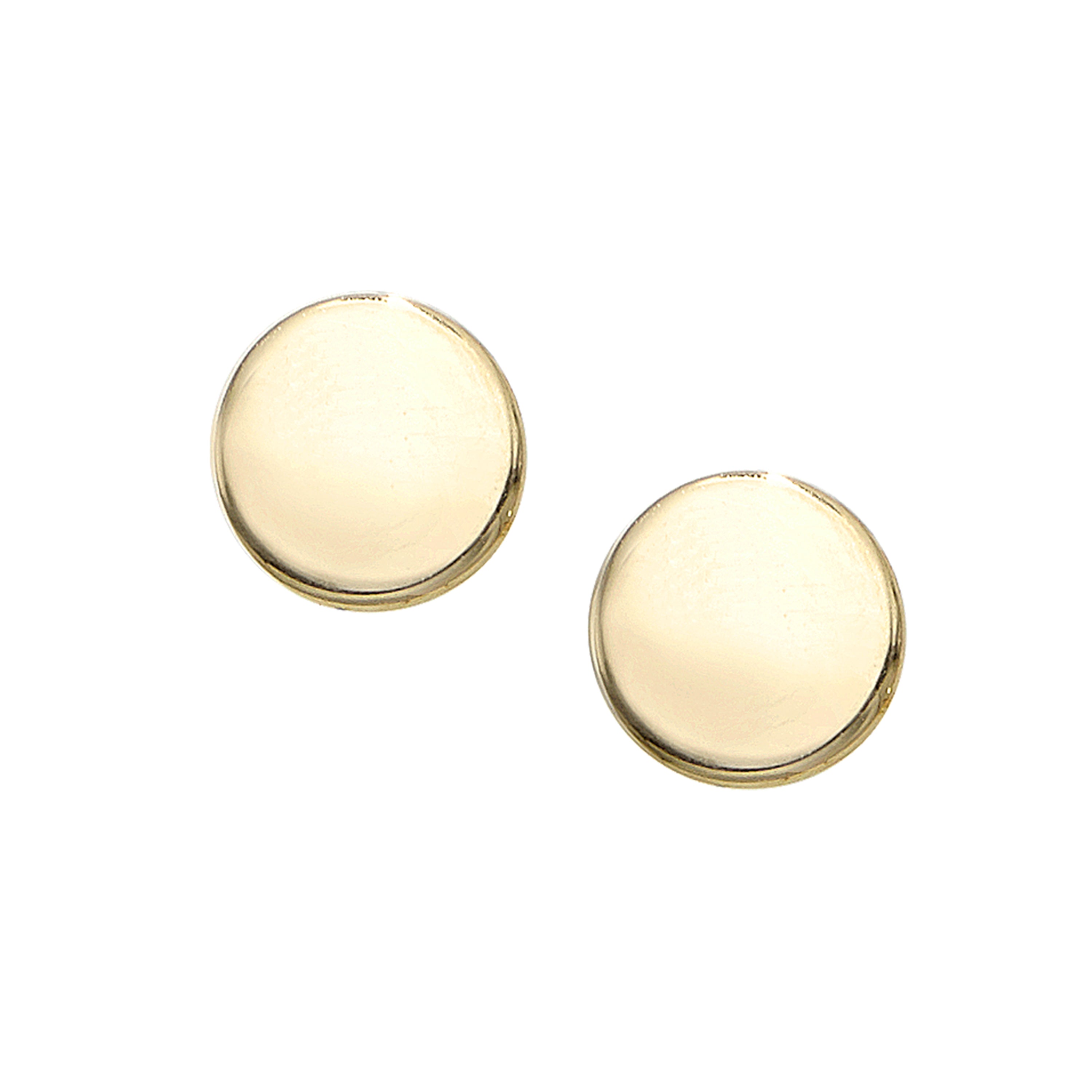 14K Yellow Gold Polished Circle Stud Earring