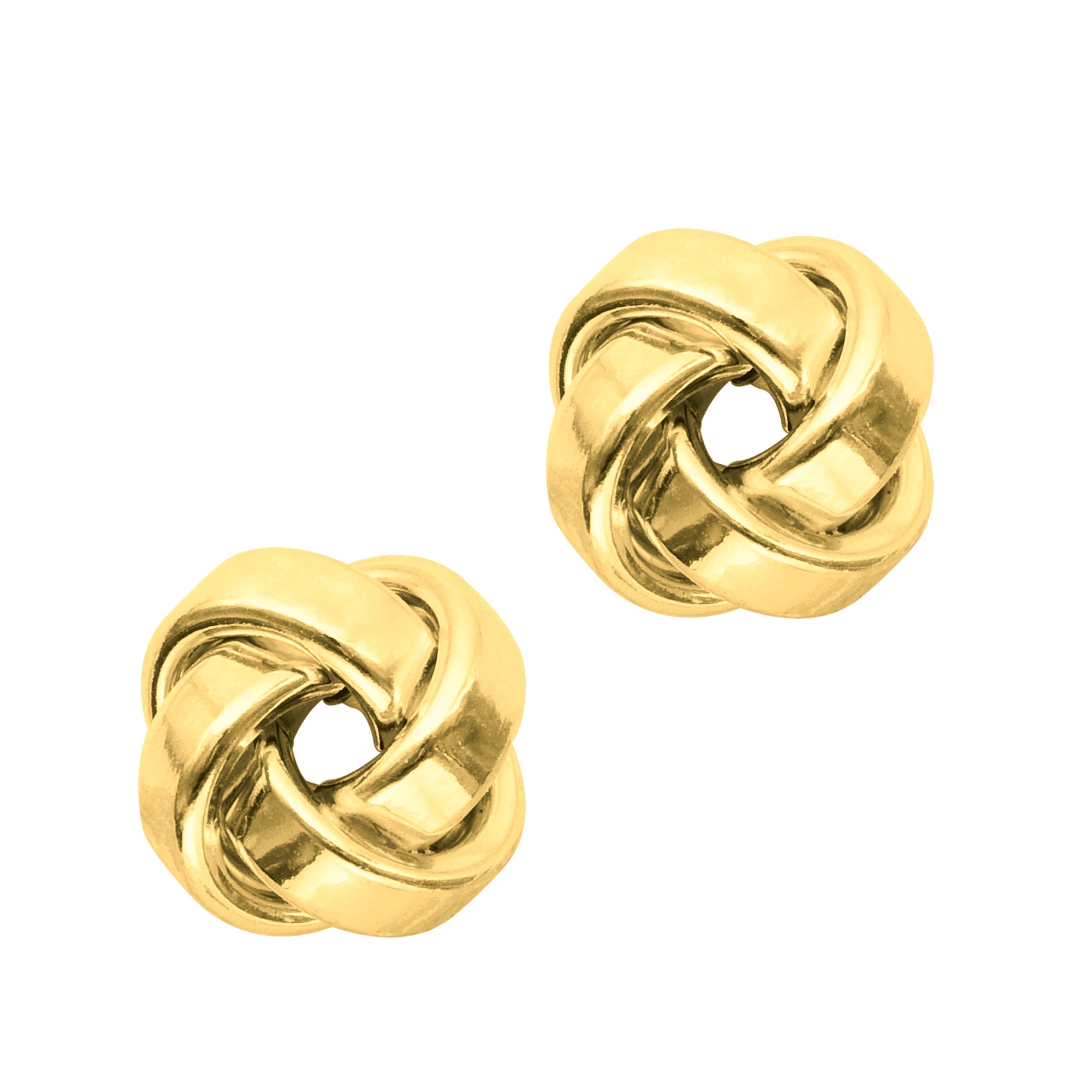 14K Yellow Gold Medium Polished Love Knot Stud Earring