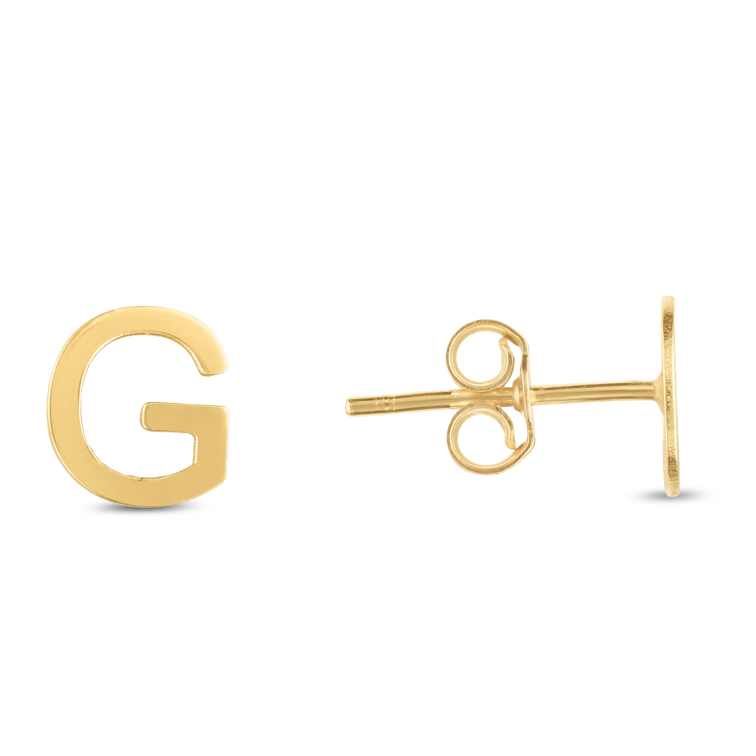 14K Yellow Gold Yours Truly Initial G Stud Earring