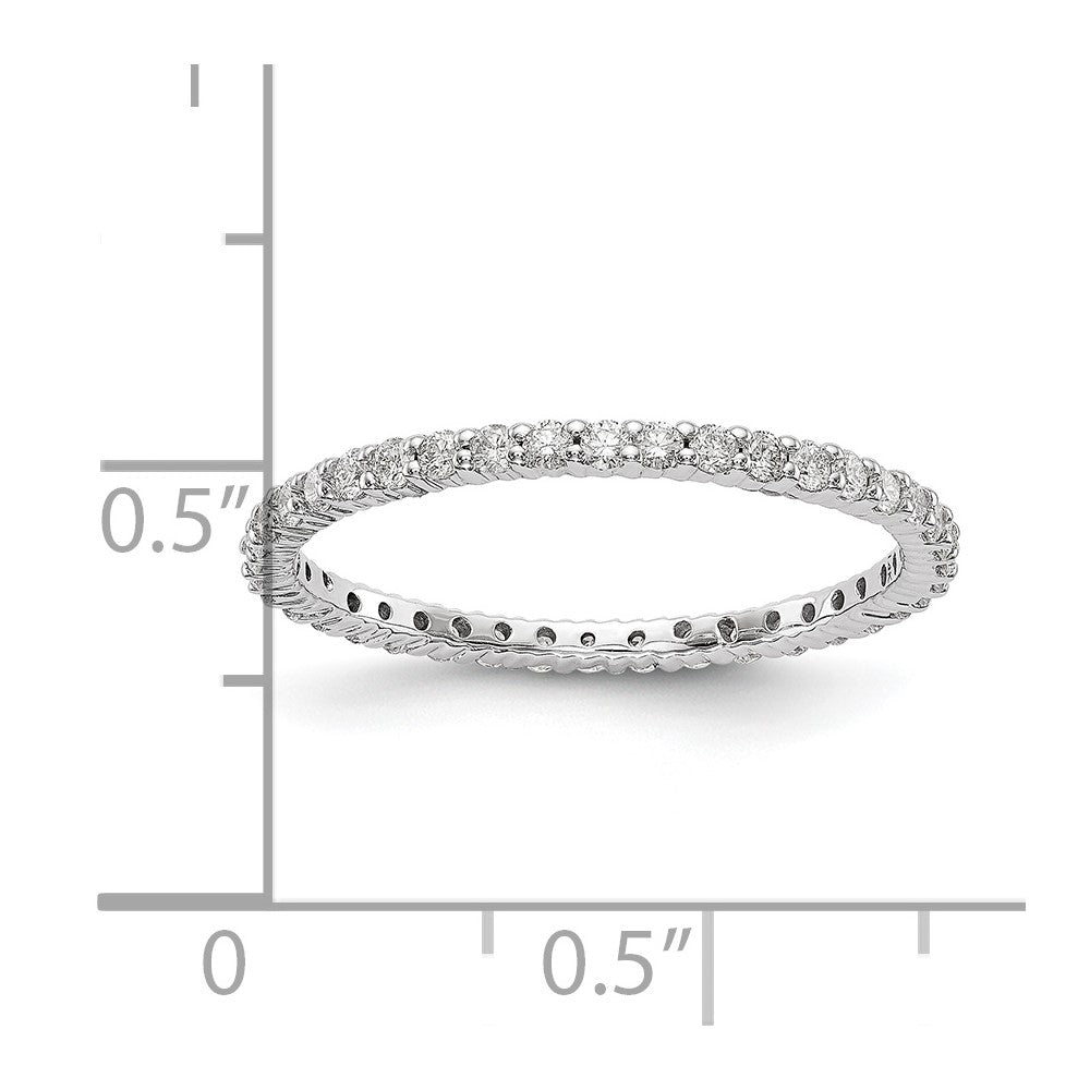 14K White Gold Lab Grown Diamond VS/SI FGH Shared Prong Eternity Ban