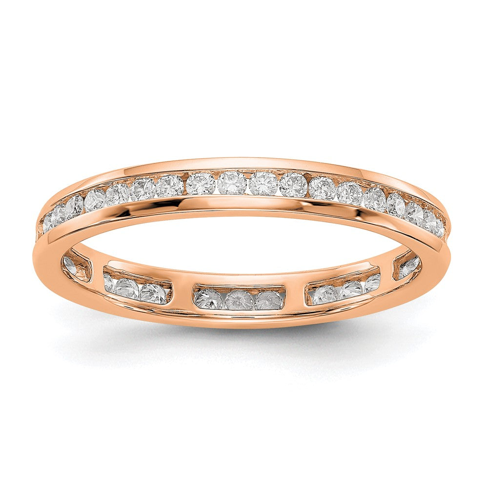 14K Rose Gold Lab Grown VS/SI FGH Dia 1/2ct Channel Set Eternity Band