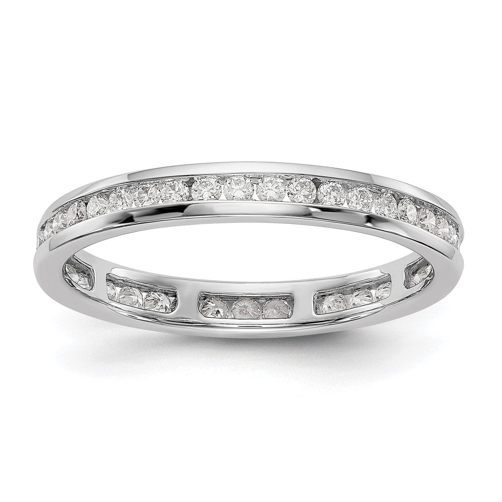 14K White Gold Lab Grown VS/SI FGH Dia 1/2ct Channel Set Eternity Band