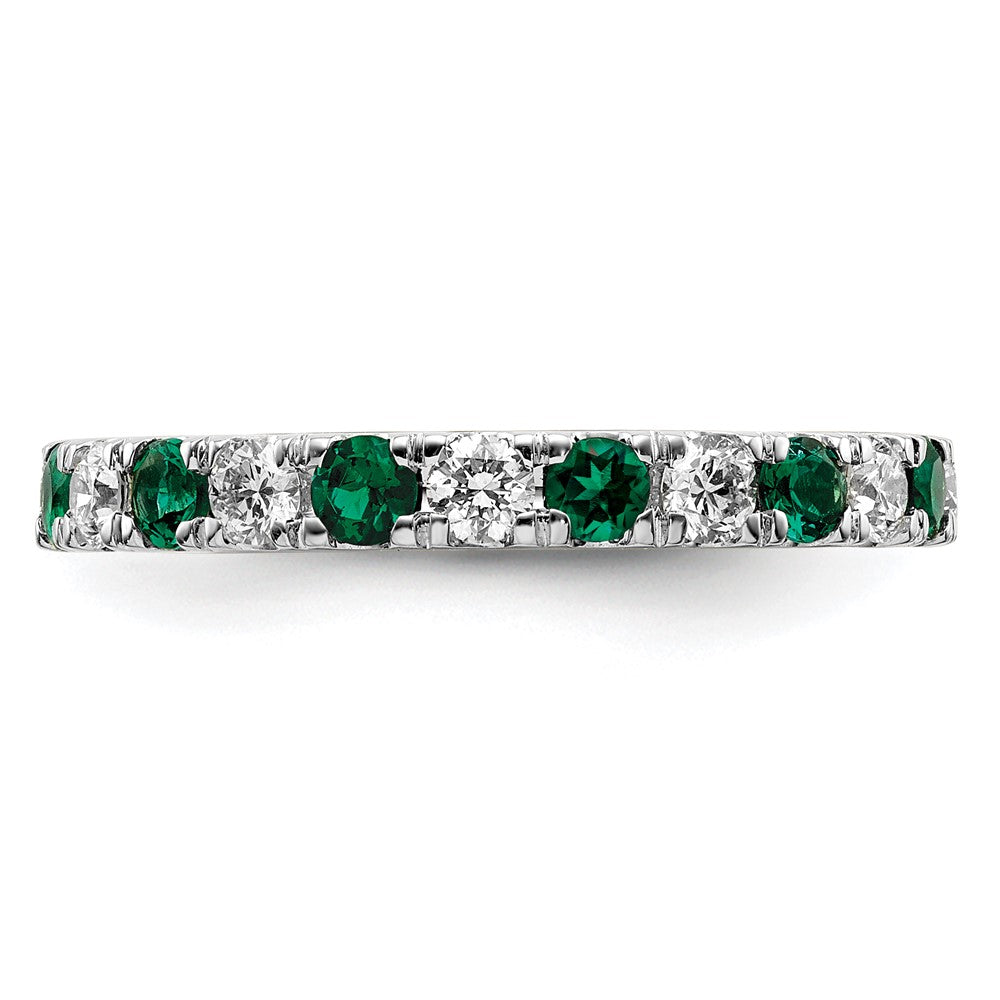 14K White Gold Lab Grown Dia VS/SI FGH & Cr Emerald Eternity Band