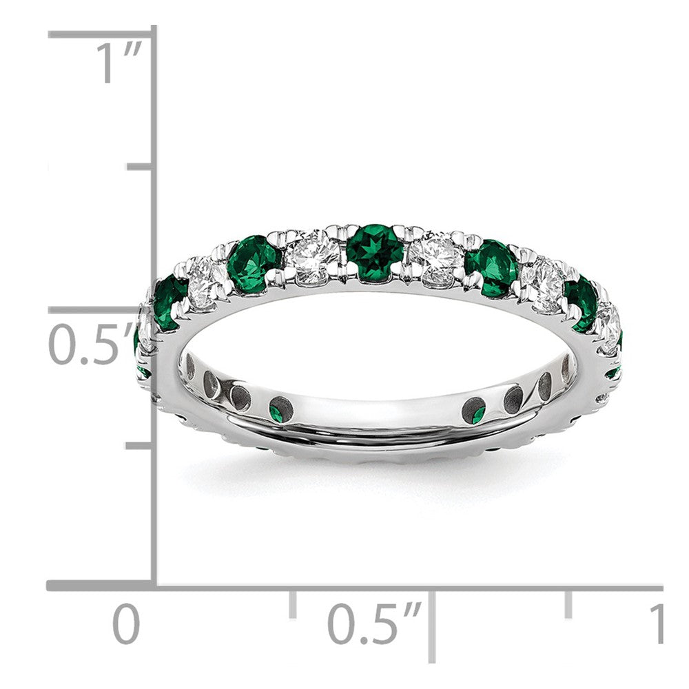 14K White Gold Lab Grown Dia VS/SI FGH & Cr Emerald Eternity Band