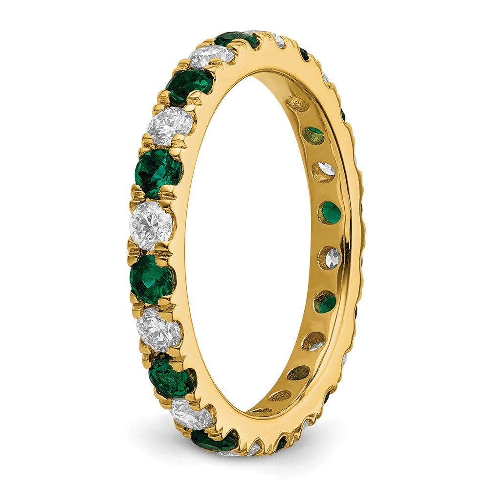 14K Lab Grown Diamond VS/SI FGH & Cr Emerald Eternity Band