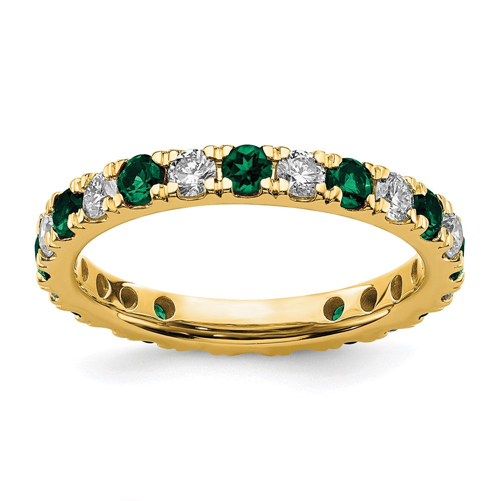 14K Lab Grown Diamond VS/SI FGH & Cr Emerald Eternity Band