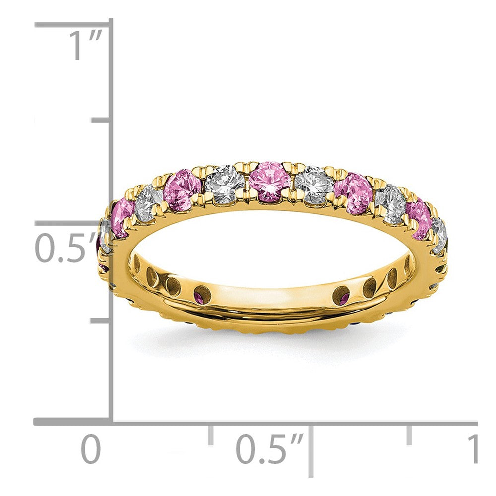 14K Lab Grown Diamond VS/SI FGH & Cr Pink Sapp Eternity Band