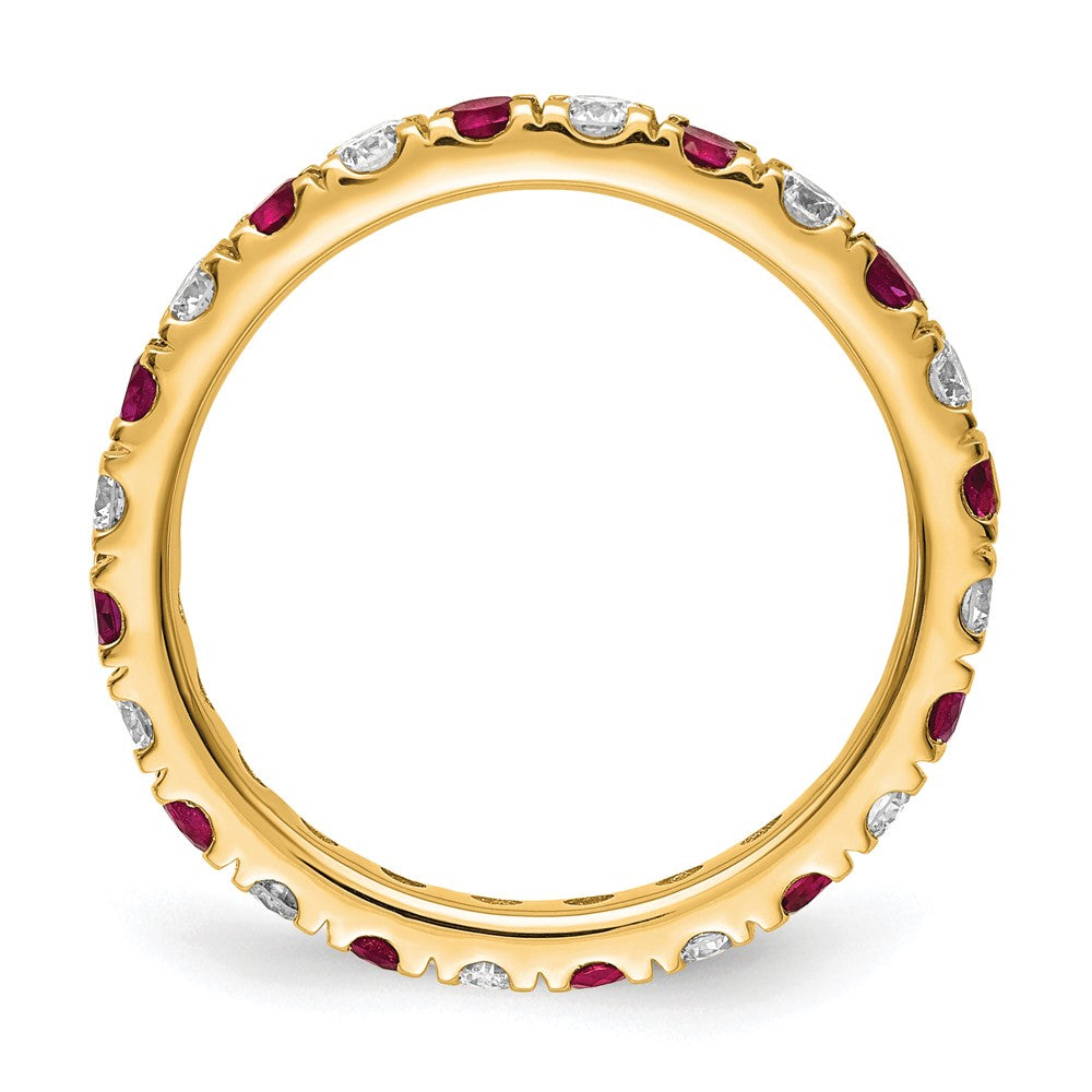 14K Lab Grown Diamond VS/SI FGH & Cr Ruby Eternity Band