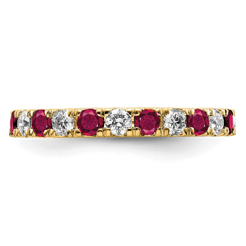 14K Lab Grown Diamond VS/SI FGH & Cr Ruby Eternity Band