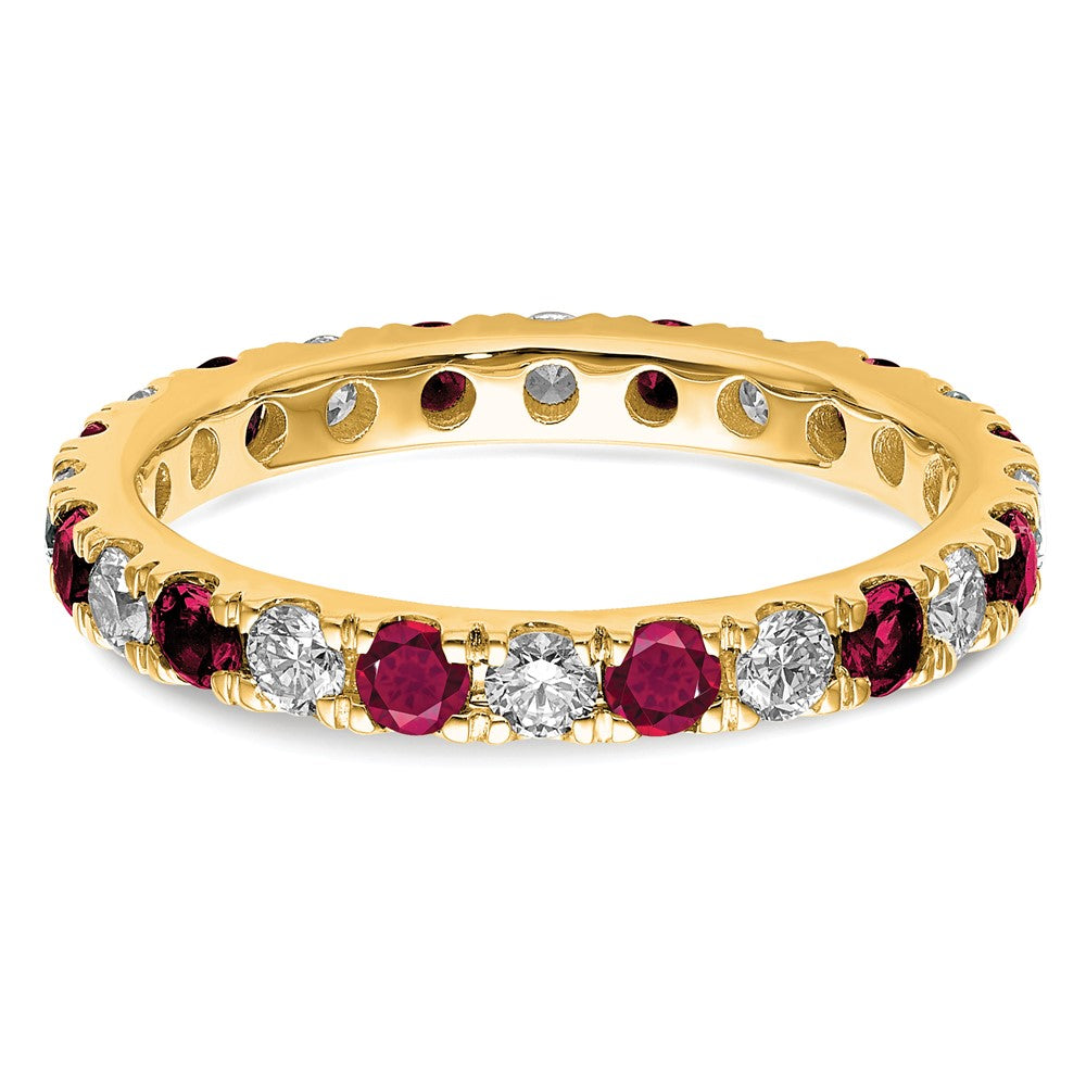 14K Lab Grown Diamond VS/SI FGH & Cr Ruby Eternity Band