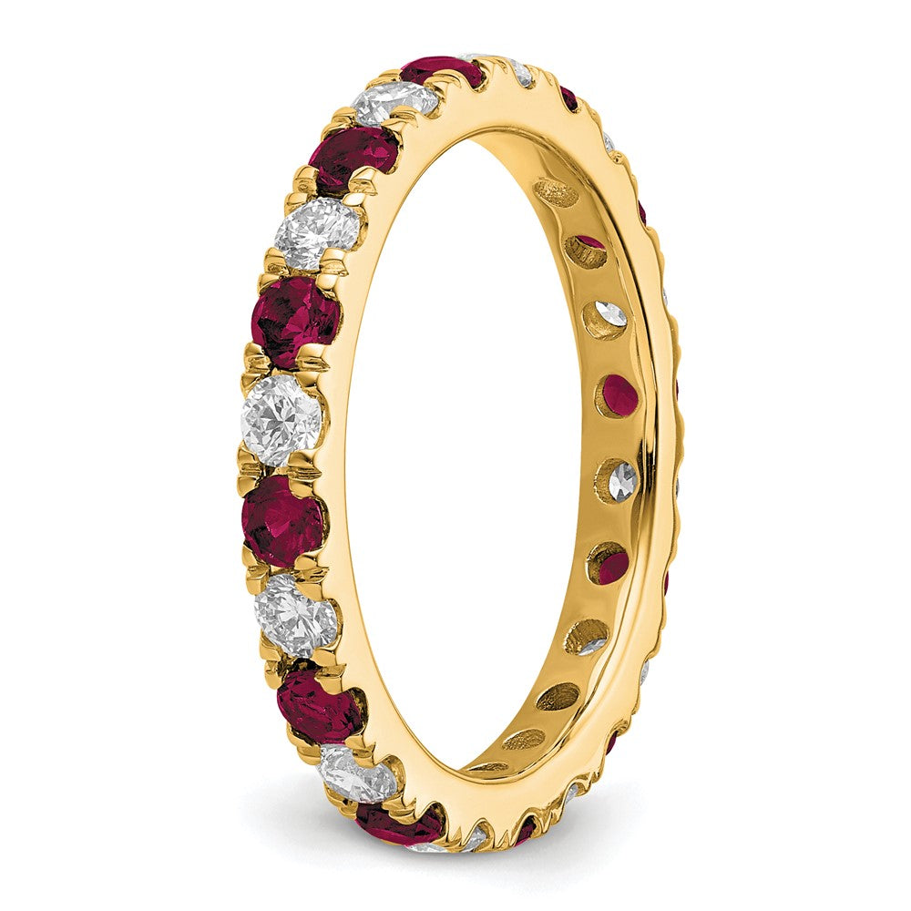 14K Lab Grown Diamond VS/SI FGH & Cr Ruby Eternity Band