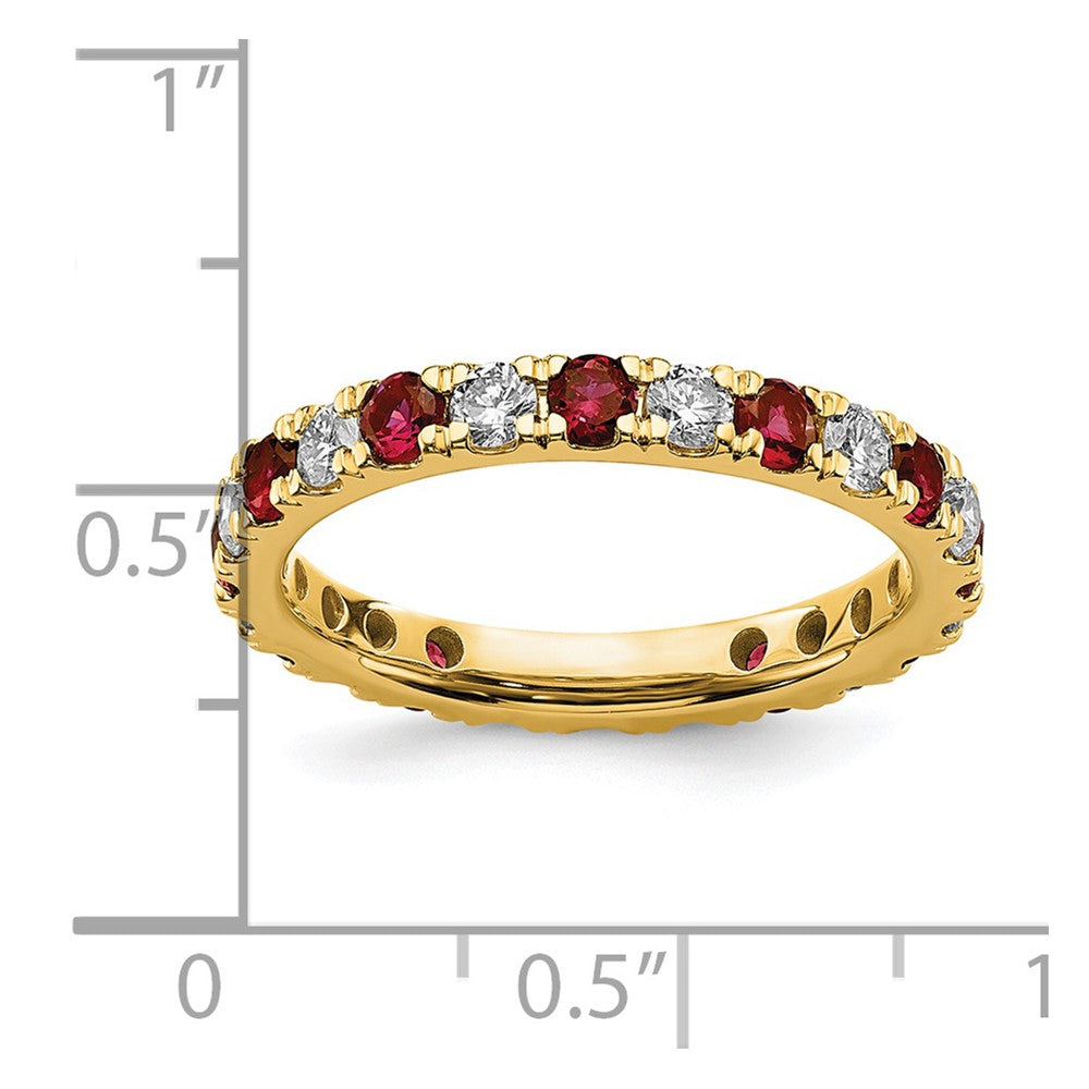 14K Lab Grown Diamond VS/SI FGH & Cr Ruby Eternity Band