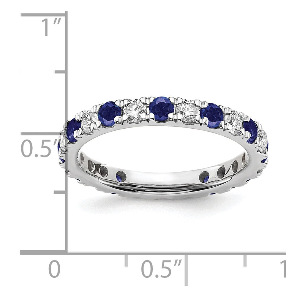 14K White Gold Lab Grown Dia VS/SI FGH & Cr Blue Sapp Eternity Ban