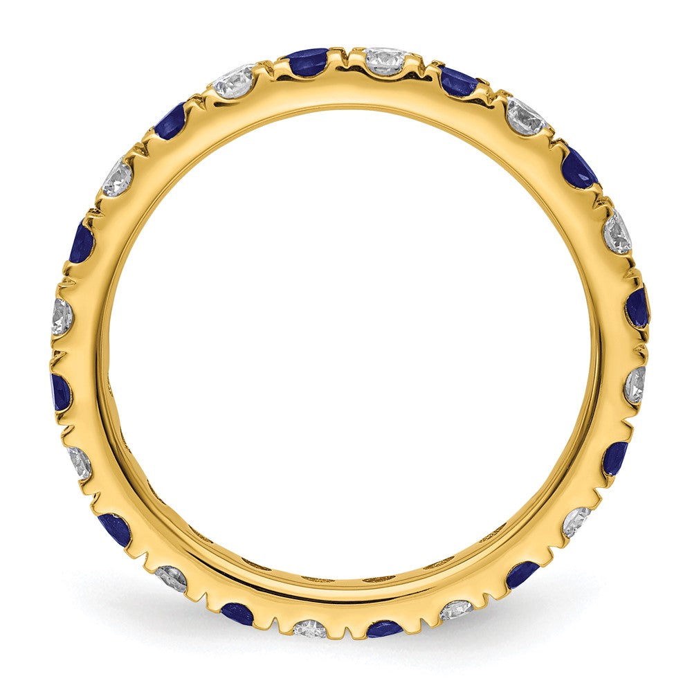 14K Lab Grown Diamond VS/SI FGH & Cr Blue Sapp Eternity Band